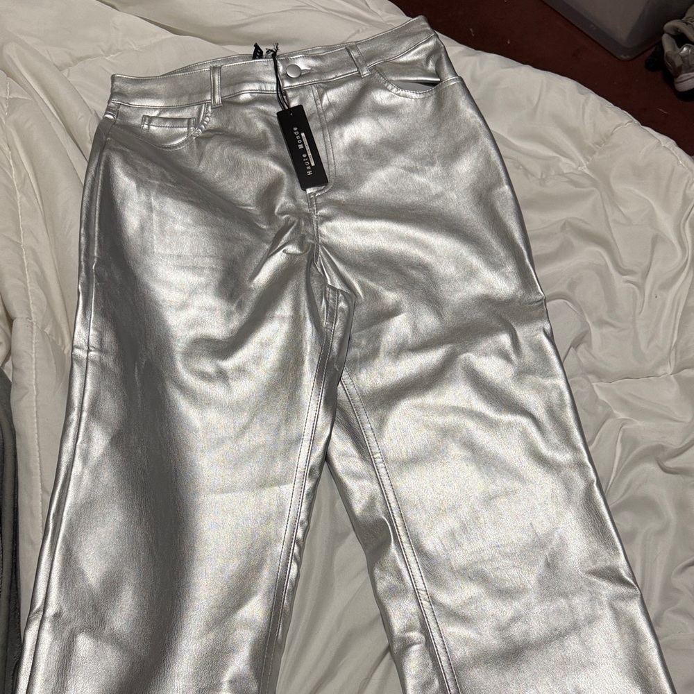 Haute Monde Silver Straight Leg Women's Jeans
